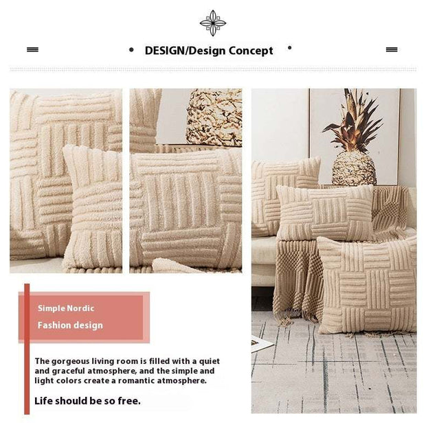 Woven Plush Pillowcase Office Sofa And Bed Cushions
