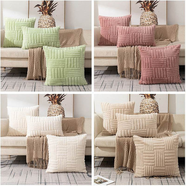 Woven Plush Pillowcase Office Sofa And Bed Cushions